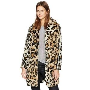 Cupcakes and Cashmere Faux Fur Leopard Coat - Medium.